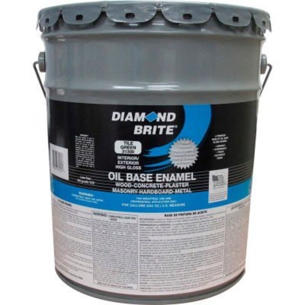 Diamond Brite Interior/Exterior Paint, Gloss, Tile Green, 5 gal 31300-5